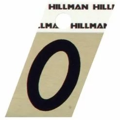 Hillman 1.5" Adhesive Angle-Cut House Number, Black/Gold