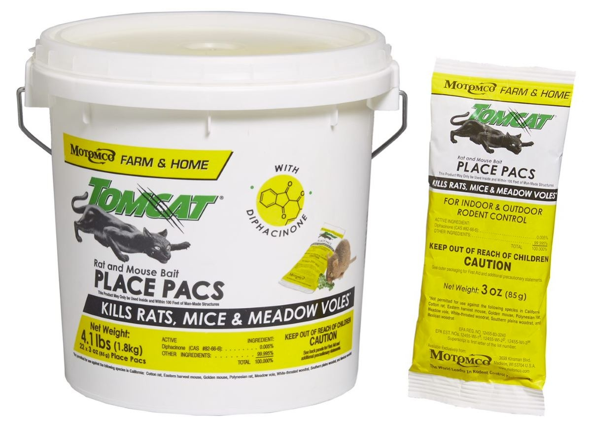 Motomco Tomcat Mouse and Rat Pack/Pail, 3-Ounce, 22 Count Pail