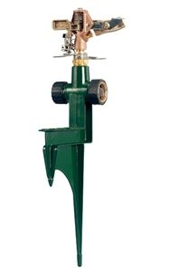 Orbit Irrigation Brass Impact Sprinkler on Heavy-Duty Step Spike
