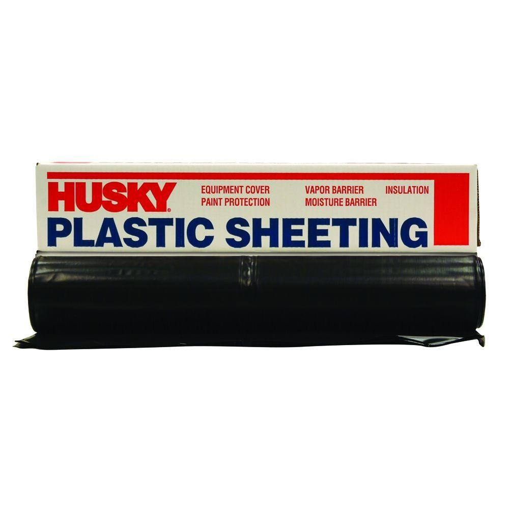 Husky Plastic Sheeting, 3 Mil, Black - 10' x 25'