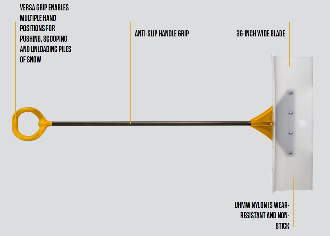 True Temper Industrial Snow Pusher - 36" - Image 2