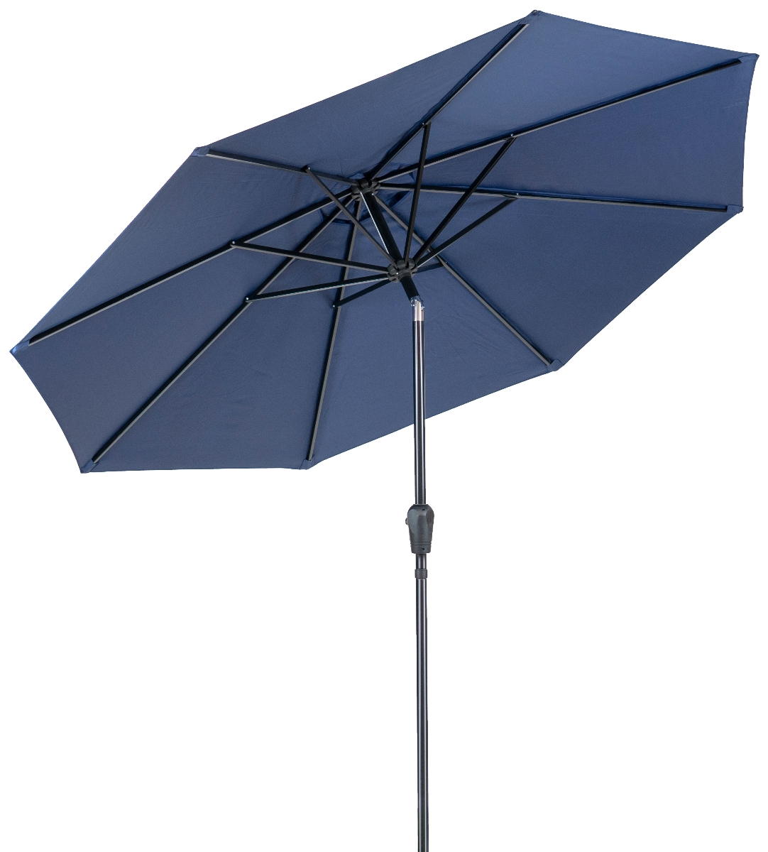 Sunray 9' Blue Market Umbrella with Crank - Image 2