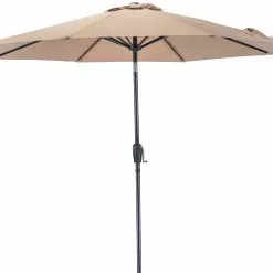 Sunray 9' Tan Market Umbrella with Crank