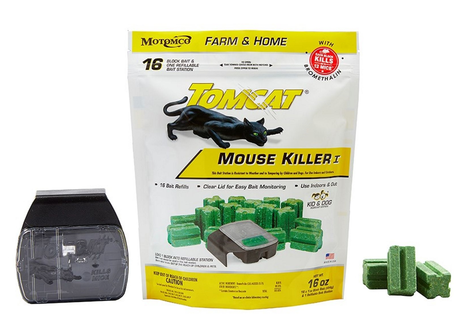 Tomcat Mouse Killer Refillable Station, 16 x 1 oz. Blocks, 22786