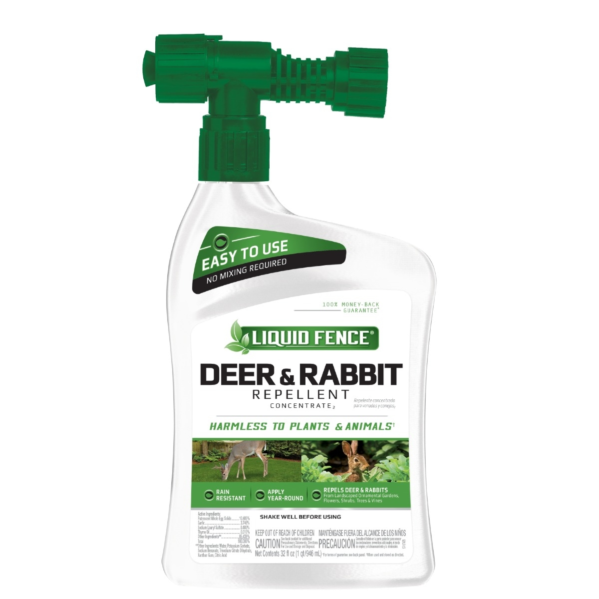 Liquid Fence Ready-to-Spray Deer & Rabbit Repellent Concentrate, 32 oz.