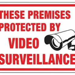 8.5" x 12" Red & Black Video Surveillance Sign
