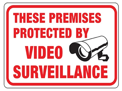 8.5" x 12" Red & Black Video Surveillance Sign