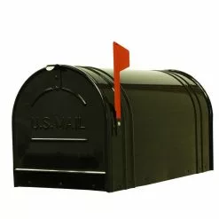 Fulton Extra Large Post Rural Mailbox - Black
