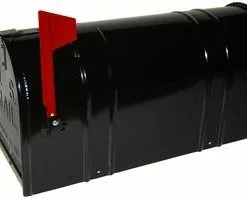 Fulton Large Post Rural Mailbox - Black