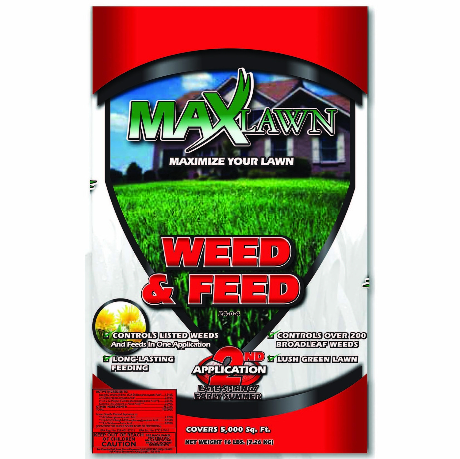 Max Lawn 48lb Weed & Feed 24-0-4 Fertilizer