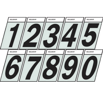 Hillman 1 1/2" Black/Silver Reflective Angle-Cut Number Mailbox Stickers