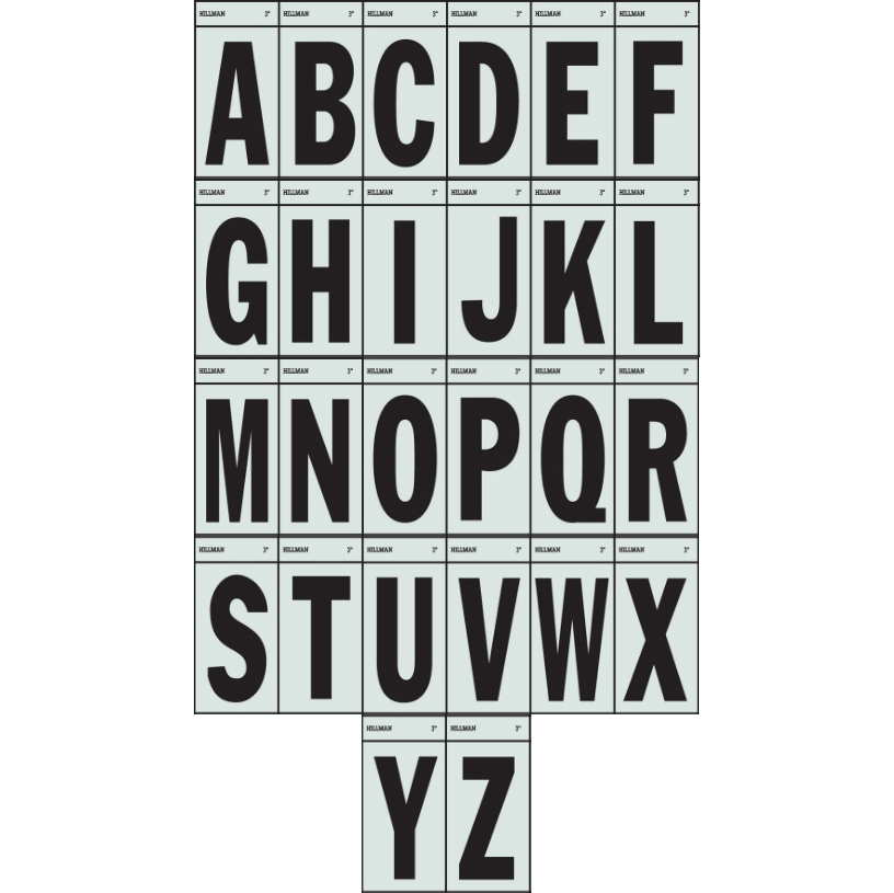 Hillman 3" Black/Silver Reflective Letter Mailbox Stickers