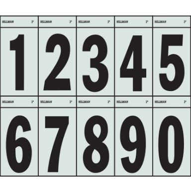 Hillman 3" Black/Silver Reflective Number Mailbox Stickers