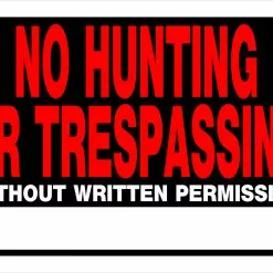 Hillman 8"x12" Plastic Fluorescent "No Hunting/Trespassing" Sign