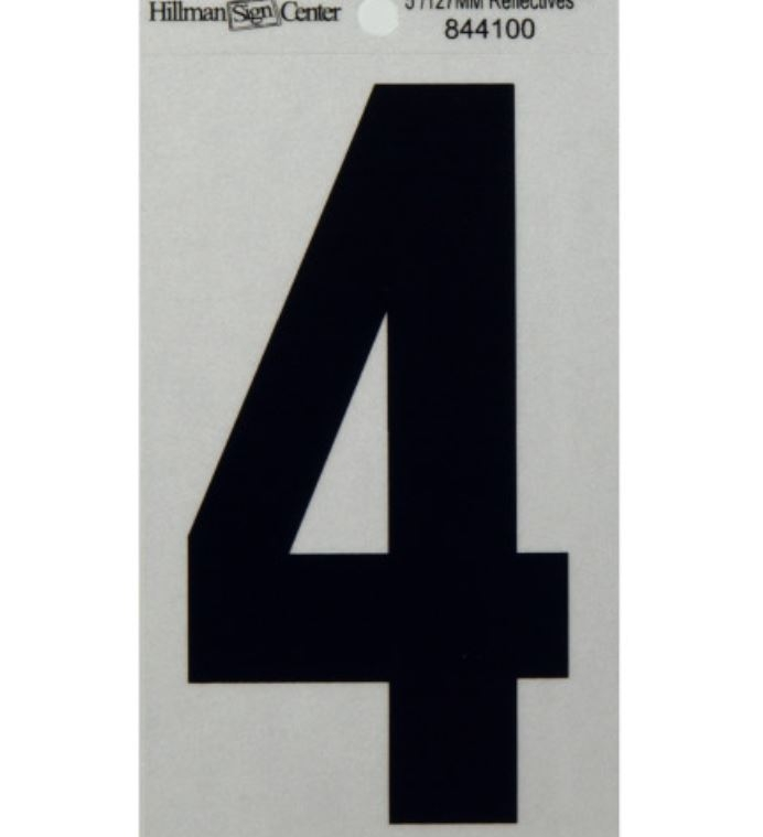 Hillman 5" Reflective Adhesive House Number, Black/Silver - Image 4