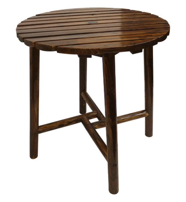 Leigh Country Char-Log Slatted Round Bar Table
