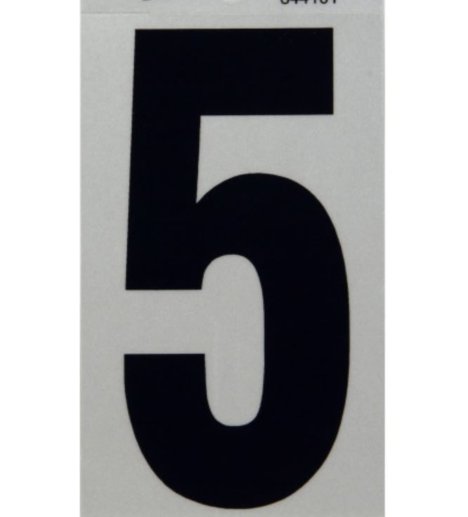 Hillman 5" Reflective Adhesive House Number, Black/Silver - Image 5