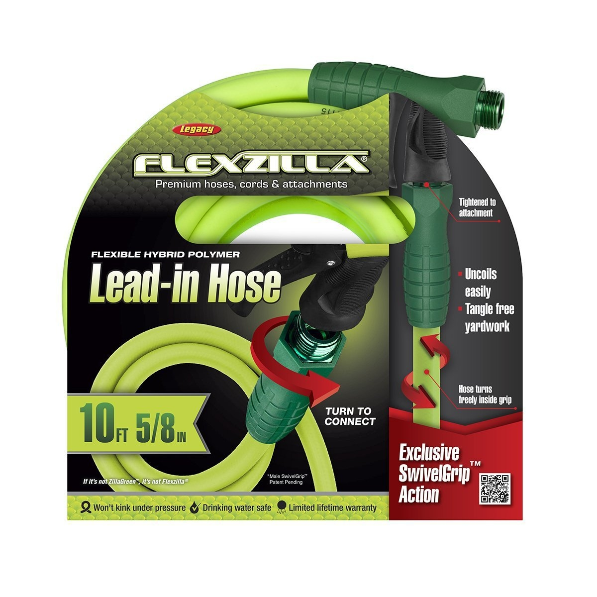 Flexzilla 10' Garden Hose Featuring SwivelGrip