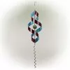 Alpine 34" Red & Blue Swirl Metal Wind Spinner