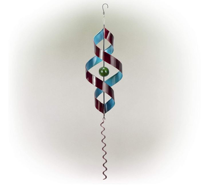 Alpine 34" Red & Blue Swirl Metal Wind Spinner