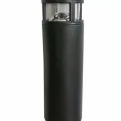 Solar Black Round Bollard Light