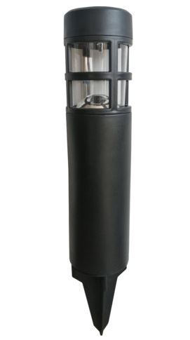 Solar Black Round Bollard Light