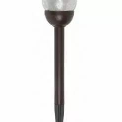 Fusion Solar Crackle Glass Ball Stake Light-Bronze