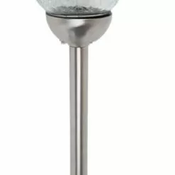 FUSION Solar Large Crackle Glass Ball with Microdot LEDs Path Marker Light
