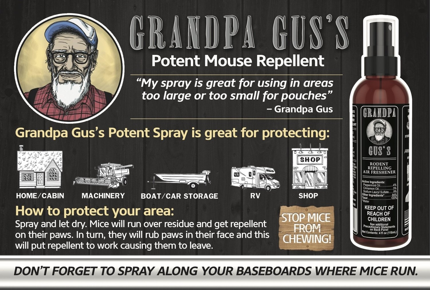 Grandpa Gus's Liquid Potent Mouse Repellent - 8 oz - Image 2