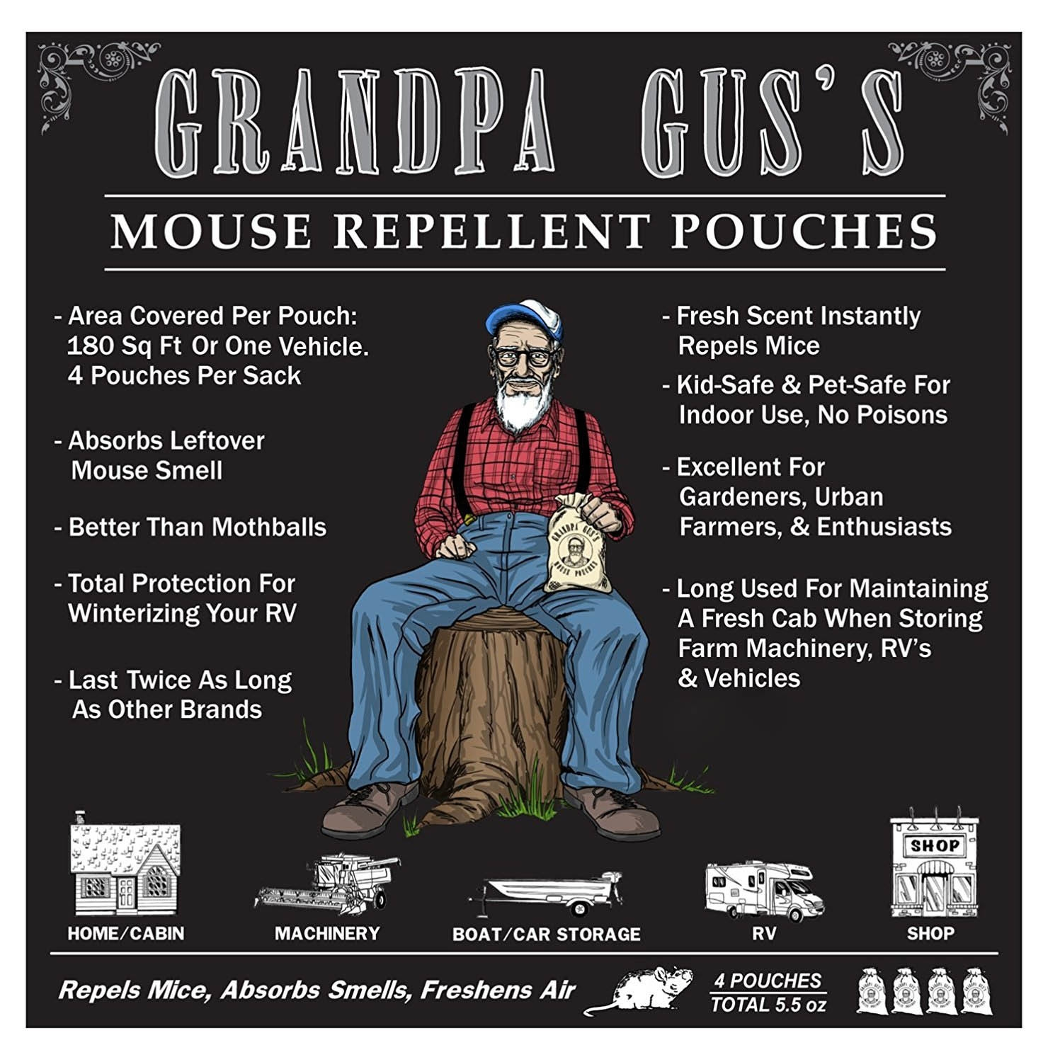 Grandpa Gus's 4 Pack Mouse Repellent - Image 5