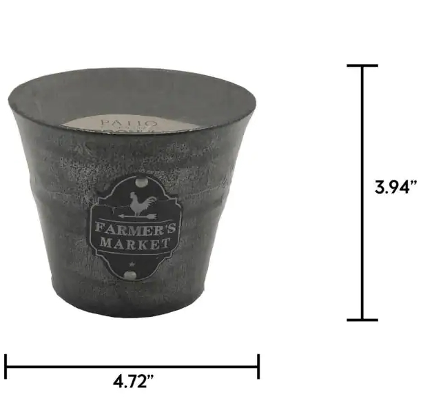 Patio Essential Citronella Candle in a Galvanized Bucket - Image 2