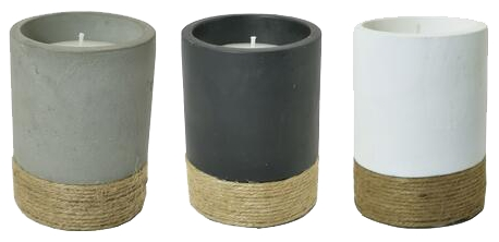 Patio Essentials Citronella Candle Cement Pot with Twine - Image 2