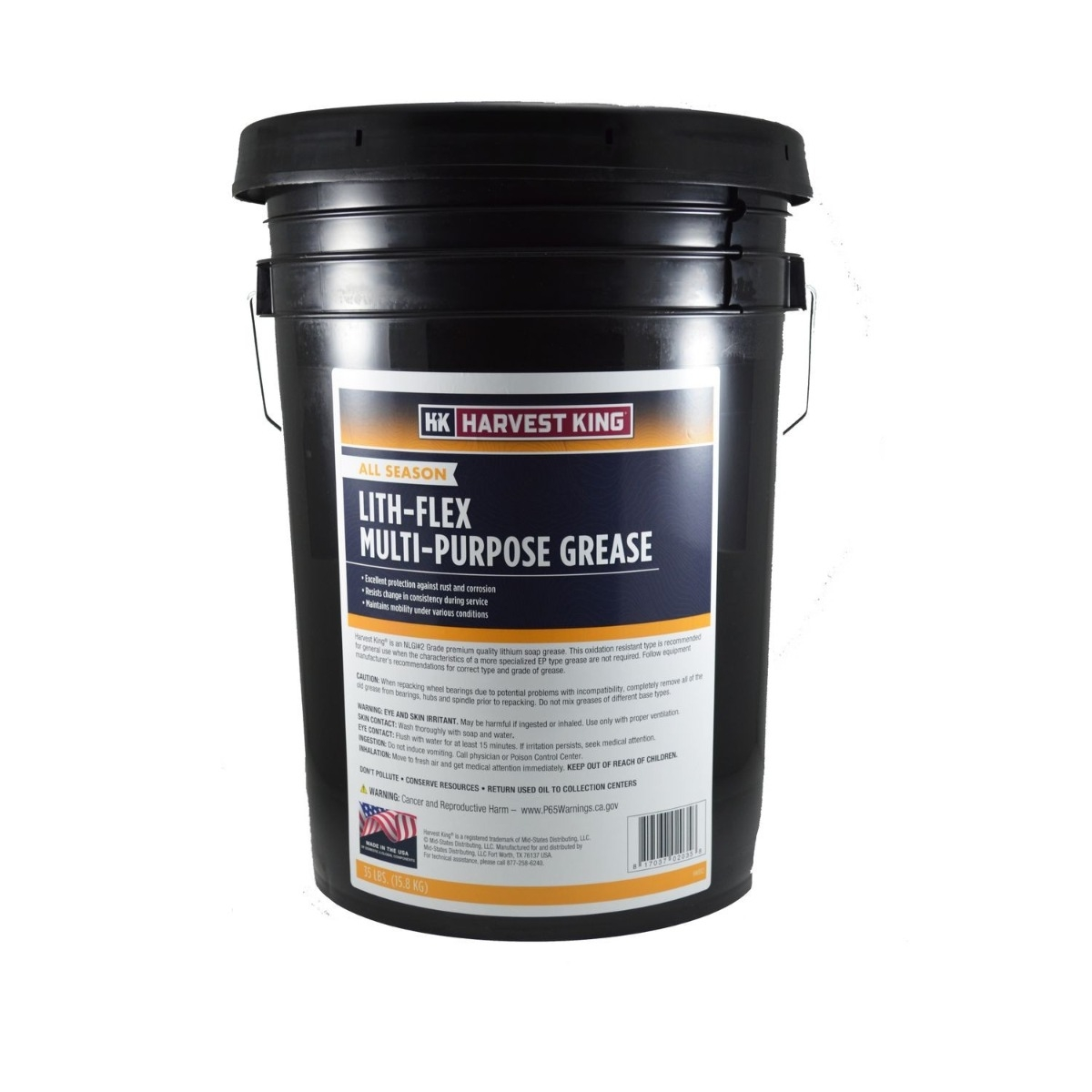 Harvest King HK032 All Season Lith-Flex Multi-Purpose Grease - 35 lb Pail