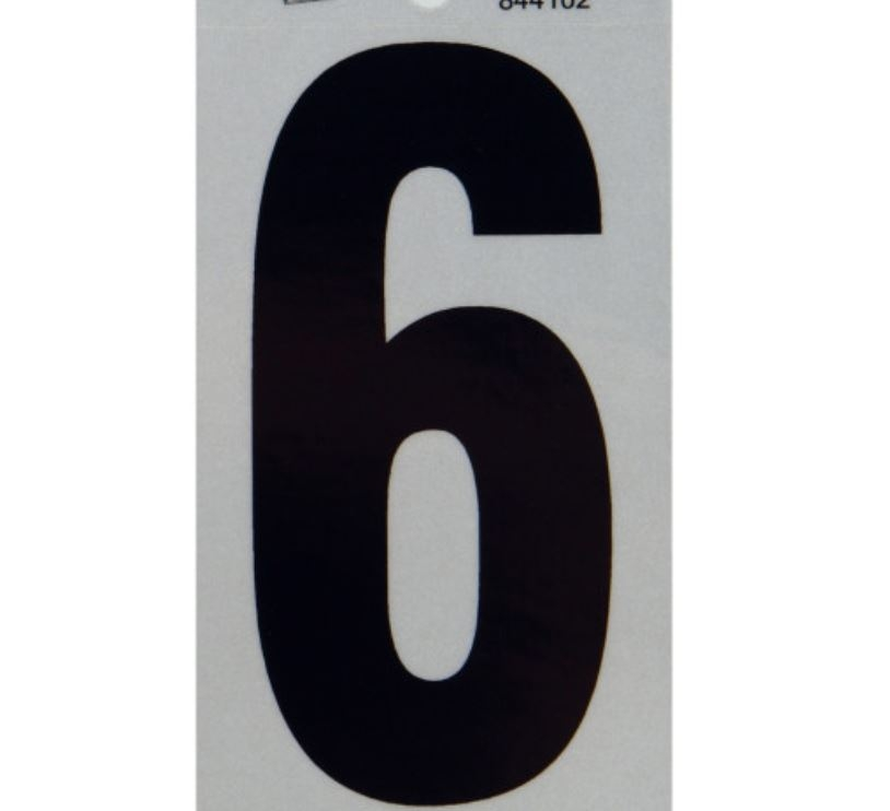 Hillman 5" Reflective Adhesive House Number, Black/Silver - Image 6