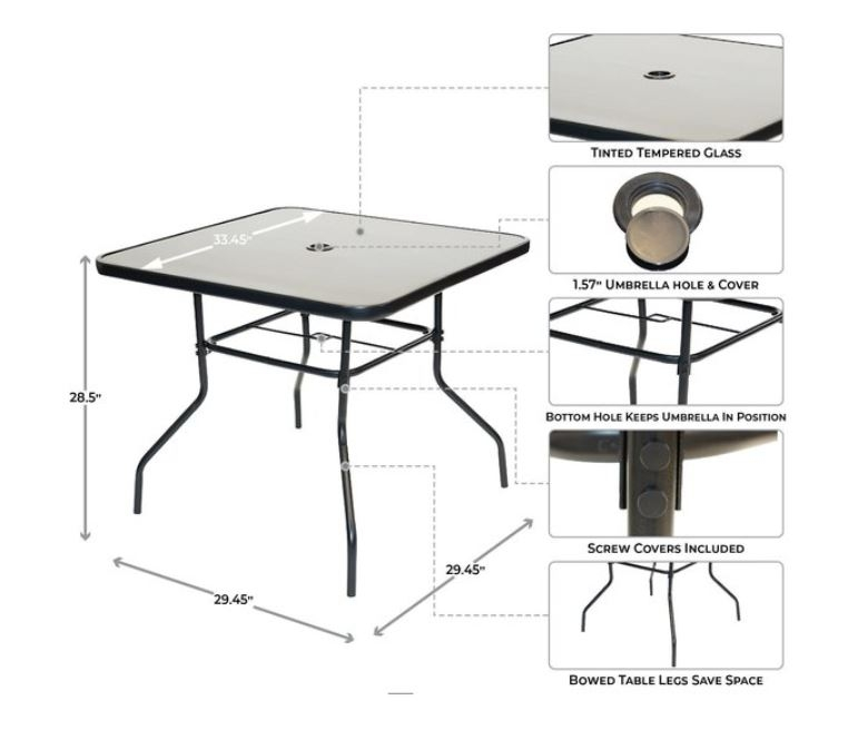 Sunray 6 pc. Aqua Patio Set - Image 8