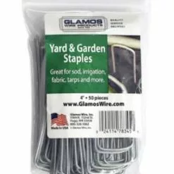 Glamos 4" x 1" x 4" Square Landscape Staple, 50-Pack