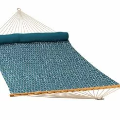Algoma 13' Quilted Fabric Reversible Hammock with Pillow