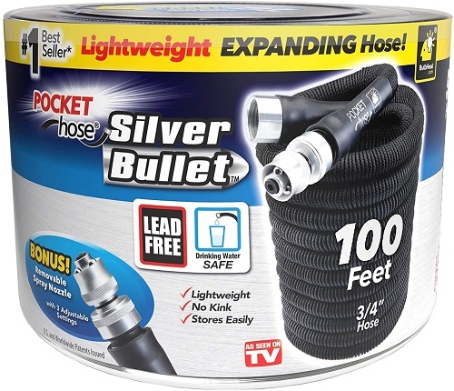 As Seen On TV Silver Bullet Pocket Garden Hose-100 ft