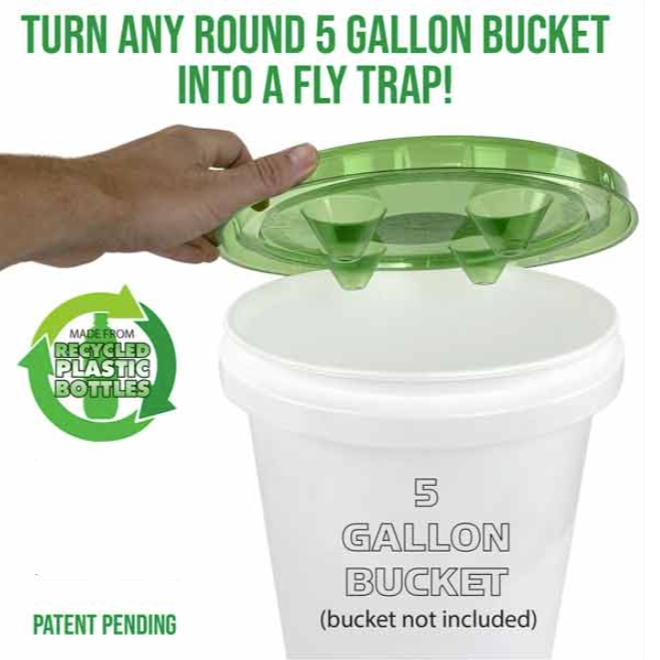 Fly-Lid 5 Gallon Bucket Fly Lid - Turn Any 5 Gallon Bucket Into A Fly Trap - Image 2