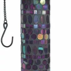 Sunray Solar Lighted Amethyst Mosaic Bird Feeder