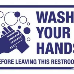 Hillman Wash Hands Before Leaving Sign (8" x 12")