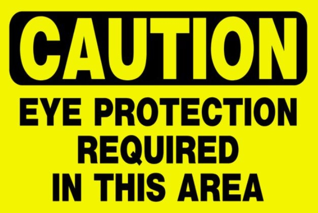 Hillman Caution Eye Protection Sign (8" X 12")