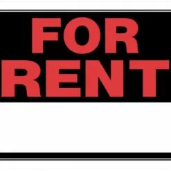 Hillman For Rent Sign Black & Red (15" X 19")