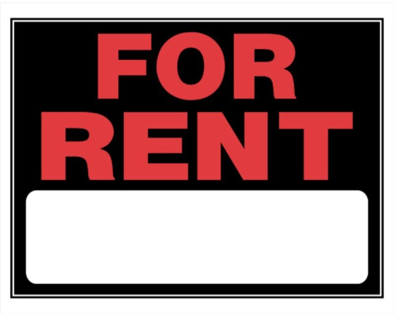 Hillman For Rent Sign Black & Red (15" X 19")