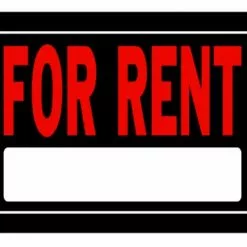 Hillman For Rent Sign Black & Red (10" X 14")