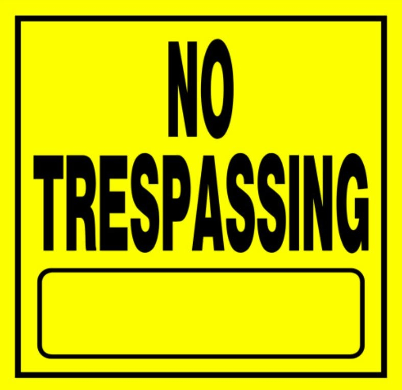 Hillman No Trespassing Sign (11" X 11")
