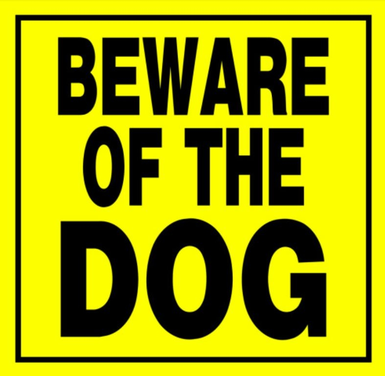 Hillman Beware Of Dog Sign (11" X 11")