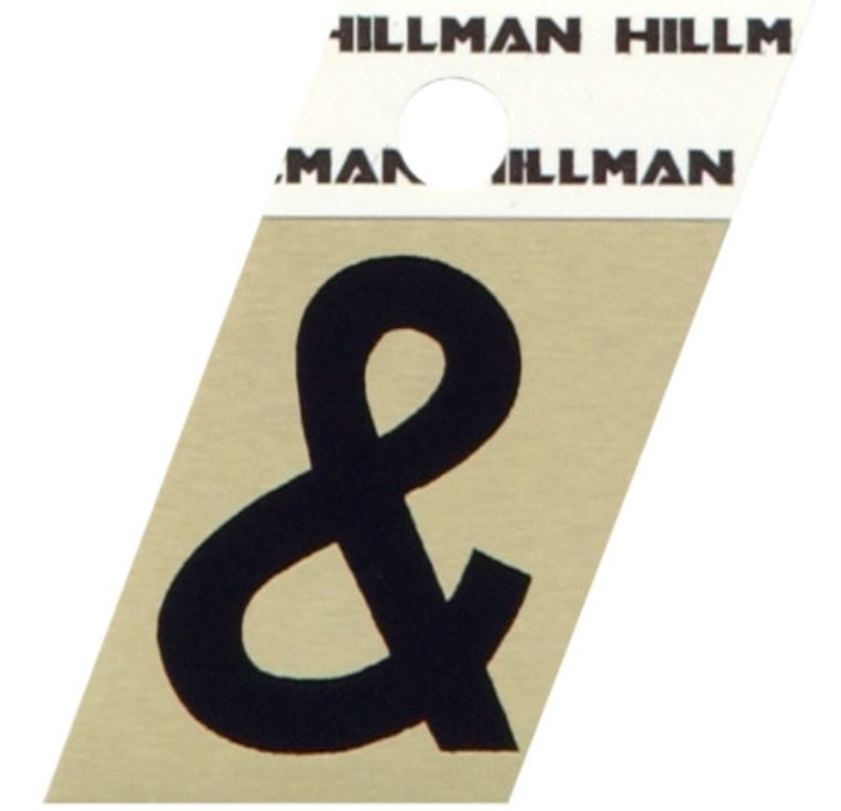 Hillman 1.5" Adhesive Angle-Cut Ampersand, Black/Gold