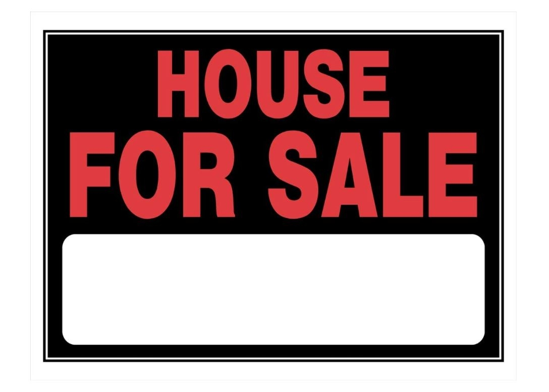 Hillman House For Sale Sign Black & Red (15" X 19")
