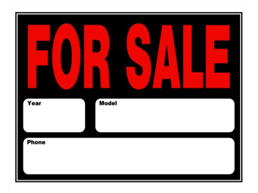 Hillman Automobile For Sale Sign (15" X 21")